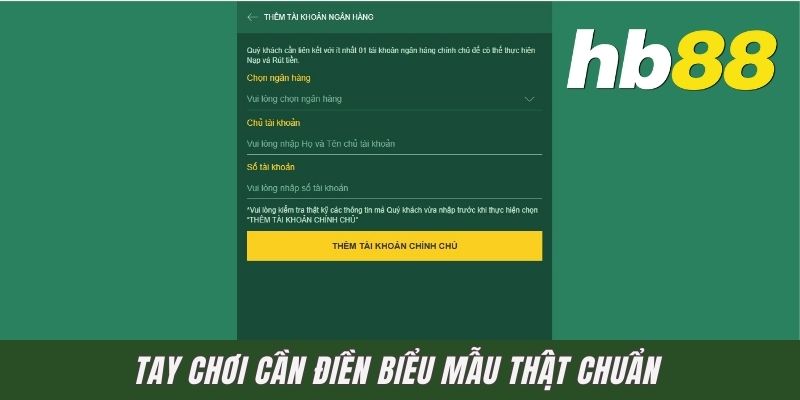 Tay chơi cần điền biểu mẫu thật chuẩn